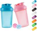 Shaker Steklenica Protein Shakes in 16-ounce/400ML Shaker-Bottle z kroglice whisk,Non-BPA plastike (modra + Pink(2PCS))