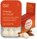 NeuroGum energija Kofeinske mete (144 kosov) - Sladkor brez L-teanina + naravni kofein + vitamin B12 & B6 - Nootropna energija in fokus dodatek za ženske in moške - Keto & Vegan, Cinamon aroma