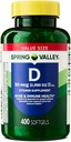 Spomladanska dolina Vitamin D3 Dodatek Softgels, 2000 IU, 400 Count - Nov videz