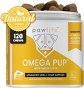 Olje za pse - 120 Omega 3 Ribje olje Dog Vitamini, Veterinarsko Oblikovano Srbenje Relief za pse, Naravni Omega 3 ribje olje za pse, Pasja koža in Coat dodatek (Salmon Flavor)