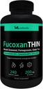 ML Naturals FucoxanthIN 240 Zelenjavne kapsule. Fukoksantin 10 % 200 mg na odmerek, podpira presnovo in antioksidant, NSF-Certified in cGMP- Compliant