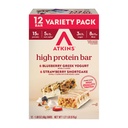 Atkins Blueberry Greek Jogurt & Jagoda Shortcake High Protein Bar, Visoka Fiber, Keto prijazno, 12 Število (6 Barov vsak okus)