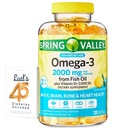 Spring Valley Omega-3 iz ribjega olja 2000 mg za Eye Brain Bone & Heart Health Dietary Supplement Softgels, 120 Count, Bundle z Luall je 45 diabetes dekodirani
