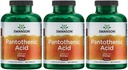 Swanson Pantotenska kislina (vitamin B-5) Energija Presnova Živčna funkcija Podpora 500 mg 250 kapsul (3 pakiranja)