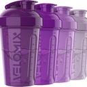 VELOMIX - 4 PAKIRANJA - 20 OZ Stresalec Protein Shaker Plastenke za mešanice beljakovin, Shaker pokali za stresanje beljakovin, mala Shaker Steklenica, Shaker Cup, Shakers for protein Shakes (Purple Bloom)