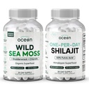 Organics Ocean Wild Sea Moss Kapsule in en dan Shilajit za moške in ženske - 100% Irish Sea Moss in Pure Shilajit Kapsule - Podpora ščitnici za ženske in moške