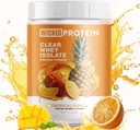 WICKED Protein Powder, Clear Whey Isolate, 23g Protein, 95 Kalorije, osvežilni sok, Čista etiketa Projekt Certified, Gluten Free, Post Workout Recovery, Beljakovine za ženske in moške (tropski Punch)