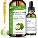 Wanish Organic Soursop Graviola Tekoča kapljica,Sour SOP Bitters Tekoči za podporo celic in regeneracijo, Imunski poživitev, Jetra in spanje, Zeliščna dobrota, Sladkor/Gluten Prost, Naravni okus, 2 Fl Oz