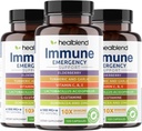 zdravilna mešanica 10 v 1 Imunska podpora Booster with Elderberry, Cink, Echinacea, Kurkuma, Lactobacillus Acidofilus, za odrasle (3 pakiranja)