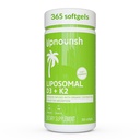 Zgornji liposomski D3 K2 MK-7 – 365 Mini mehčalci z organskim kokosovim oljem - 5000 i.e. 125 μg vitamina D3 in 100 μg vitamina k2 za optimalno zdravje kosti in imunskega sistema