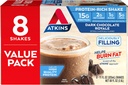 Atkins Gluten Prosti Beljakovine-Rich Shake, temna čokolada Royale, Keto-prijateljski, 8 grof (Pack of 1)