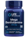 Life Extension Mega Benfotiamin, 250 mg, maščobno-topna oblika tiamina, zdrava presnova, ultra biorazpoložljiv vitamin B1, visoka jakost, gluten-free, ne-GMO, vegetarijanec, 120 kapsul