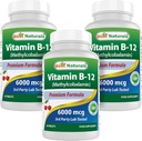 Najboljši naravni vitamin B-12 kot metilkobalamin (metil B12), 6000 μg 60 Podjezične tablete (60 tablet (paket 3))