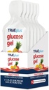 TRUEplus Gel vrečka za glukozo, aroma sadnih kosmov, 15g hitro delujoči ogljikovi hidrati, brez maščob, brez glutena, hitra podpora za nizko krvni sladkor in energijo, 6 paketov