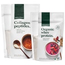 Naravna sila čista, trava Fed kolagen peptidi + nearomatizirani organski sirotkini proteini paket – organski, ne gensko spremenjeni sirotkini proteini in hidrolizirani tipi I in III kolagen – 13.8 Ounce Bag in 11.7 Ounce Bag