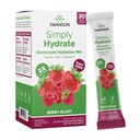 Swanson Preprosto Hydrate Electrolyte Powder Mix - Sugar-free Drink Mix with 0 Calories - Priročno On-The-Go Hidration Powder - Napredna mešanica elektrolitskih pijač - Berry Blast Flavor - 30 Packets