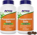 Zdaj pepermint Gels z ingverjevim oljem in koromaško olje, 150 Softgels (paket z 2), Enteric Coated