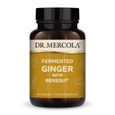 Dr. Mercola Fermented Ginger z Benegut - Podpira Prebavne in Gut Zdravje - Aids Occasional Gas, Napenjanje in nelagodje - Non-GMO, Gluten-free & Soy-free - 60 kapsul (60 strežb)