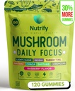 Nutrify 120 gob Gumies Imunska podpora & Brain Performance Resience & Memory Boost z Reishi, Cordyceps, Turčija Tail, Maitake, Shiitake & Chaga Delicious Raspberry Flavor Vegan & Sugar Free