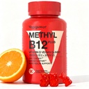 Vegan vitamin D3 & B12 Gummies, metil B12 dodatek za odrasle in otroke, okrepljen z vitaminom D 3 za naravno energijo, imuno, metabolizem in fokus, oranžna, 90 Gummies
