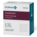 Dynarex 3012 CuraFoam pena za oblačenje, neurejena, sterilna, zagotavlja Čušeno in vlažno nego ran, 4" x 4.25", pakiranje po 10