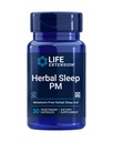 Life Extension Herbal Sleep PM, Lemon Balm, honokiol (Magnolia lubje), Kamilica, Spodbuja zdravo spanje, Hormone-free, melatonin-free, Gluten Free, Ne-GMO, Vegetarian, 30 kapsul
