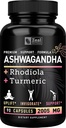 Ashwagandha Complex - Organic Ashwagandha Root Powder + Rhodiola Rosea + Kurmeric - Premium podpora Formula - Ashwagandha Kapsulas Supplement