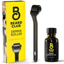 Beard Club Derma Roller & Brada rast olje - Microneedling roller s 540 Titanium mikroneedles za obraz, telo in skalp - Brada Roller s Sandalwood & Cedar Beard olje
