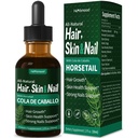 Konjske dlake, kože in nohtov tekoče kapljice, Cola de Caballo, Biotina y Romero, Vitaminas Gotas para el Cabello Uñas y Piel, Doplačila za rast las za ženske w/Rosemary Extract. 2oz