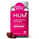 HUM lasje močna dnevno rast las Gumiji z biotin, cink, vitamin B12 za podporo rasti, folna kislina in vitamin B12 Gummy Vitamini za zdravo podporo las za ženske in moške, 60 Gumies