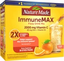 Nature Made ImmuneMAX Fizzy Drink Mix, z vitaminom C, vitaminom D, in cink dopolnilo za imunske podpore, hitro absorpcijo, 30 Packs, 0.4 Ounce