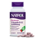 Natrol Vitamin B12 5.000 mcg, hitro raztopi vitamin B12 dodatek podpira zdravo živčevje in energetsko presnovo, 100 tablet, do 100 dnevno oskrbo