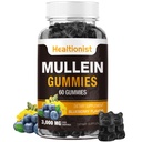 1 Pack Sugar Free Mullein Gummies - Lung Cleanse, 3000MG Mullein dodatek za dihala, Organic Mullein kapljice Gummy s Quercetin & Bromelain za Lung, Prebavno zdravje in imuno 90Ct