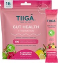 Tiiga Gut Health + Hydration Drink Mix – 7g Baobab, 5g Prebiotične vlaknine, Elektroliti, Brez mleka, Vegan, Brez dodanega sladkorja, Prebava, Rednost, & Zaprtje – 16 Serving