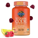Vrt življenja Vitaminska koda D3 & K2 Gumiji s prebiotiki in probiotiki - zdravje kosti, imuno zdravje, in Prebavna podpora, Non-GMO, Gluten-free, Raspberry Lemon Flavor, 45 Gumies