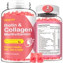 2 Pack colagen Gumies za ženske moške, hidrolizirane kolagen peptidi vrste I,II,III,V,X z biotin in hialuronsko kislino, vitamini C A D E B12 K2 Podpora, Sugar-free za nohte kože Imunity Energija