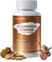 Kompleks gobe Dodatek 2600mg, 120 Kapsule - 10 Gobe Mešanica - Reishi, Levi Mane, Cordyceps, Chaga, Turčija Tail, Maitake, Shiitake, Oyster Nootropic Complex - Možgani, Energija, Fokus tablete