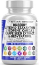 Čisti Nutra Eye Vitamini z borovnice Lutein in Zeaksantin dopolnila likopen 40mg Resveratrol grozdnega semena Astaksantin za oči - Eye Care Health Support Eye Vitamin in mineralni dodatek