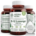 Naravni nutra vitamin B12 dopolnilo, pomaga povečati energijske ravni, bistvenega pomena za zdravje živčevja, pomaga izboljšati razpoloženje in duševno zdravje, podpira kardiovaskularni sistem, 100 Lozenges