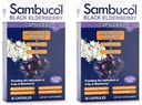 Sambucol Black Elderberry kapsule - napredni Imunska, Vitamin C in cink, Elderberry kapsule, Imunska podpora, Črni Elderberry dopolnila, Gluten prost, enostaven za pogoltniti kapsule - 30 Število, 2-Pack