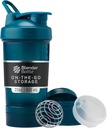 BlenderBottle Shaker steklenica z tablete Organizator in shranjevanje za beljakovine v prahu, Classic V2 ProStak System, 22-Ounce, Ocean Blue