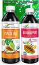 Papaya Leaf Extract Bundle - Prebavna in kri podpora Combo, 2 enote, 12oz in 16oz Non GSO - Zeliščna dobrota