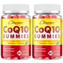 CoQ10 Gumiji s PQQ - 400 MG Koencim Q10 Visoka moč, Okrepljen z ajurvedskimi zelišči, Adaptogene gobe Mešanica in probiotiki za srce, možgane, energijo, Immuniteta, Cherry Flavor, 120 Vegan Gumies