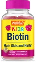 WellYeah Biotin Gummies za otroke 5000 mcg - Podpira rast las, zdravje kože in nohtov - Naravne izvorne arome - GSO brezplačno, Gluten brezplačno - Gummy za fante in dekleta - 60 Count