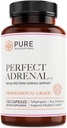 Čisti recepti Perfect Adrenal Support Supplement z vitaminom, B6 za povečanje stamina, spodbujanje utrujenosti, adrenalne funkcije in imunskega sistema podpora - ZDA Made - 120 Count