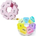 MOLN HYMY Cute Weekly tablete Box 7 Day, Heart Shaped Pill Organizator primera 1 krat na dan, Vijolične roza tablete vsebnik enkrat na dan, velika medicina Dispenser za vitamin / ribje olje / Mediacija / Dopolnitve