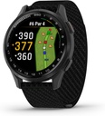 Garmin Approach® S50, Advanced Golf GPS Smartwatch, AMOLED Display, on-Course Features, Wrist-based Heart Rate, Slate Aluminum Bezel z Black ComfortFit Nylon Band