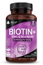 Biotin Rast las Vitamini 12000mcg Visoka moč s kokosovim oljem - spodbuja zdrave lase kože in nohti - Biotin Vitamini za ženske & moški Vegan, Gluten brezplačno dodatki - Izdelano v Veliki Britaniji z novim listom