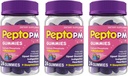 Pepto PM Gumies z melatoninom za podporo spancu, hitro in učinkovito prebavne olajšave od zgage, prebavne motnje, nemirne želodčne težave in nespečnost - Berry Flavor, 24 Ct (Pack of 3)