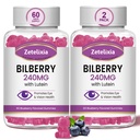 2 Pack Lutein Gummies Eye Health dodatek za odrasle, Lutein & Zeaksantin dopolnila Eye Vitamini Gumies, borovnica z Lutein za spodbujanje oči in vida - 120 Gummies